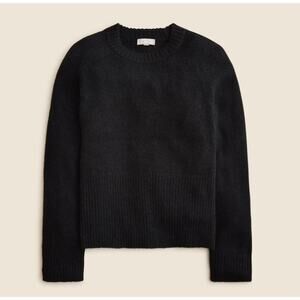 J.Crew High Rib Pullover Sweater Womens Plus XXL Black Wool Blend Relaxed Fit